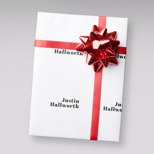 Retro Modern Minimal Name oder Geschäftsvorlage Geschenkpapier