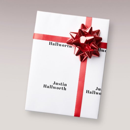 Retro Modern Minimal Name oder Geschäftsvorlage Geschenkpapier