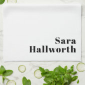 Retro Modern Minimal Name oder Geschäftsvorlage Geschirrtuch (Gefaltet)