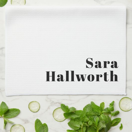 Retro Modern Minimal Name oder Geschäftsvorlage Geschirrtuch (Gefaltet)