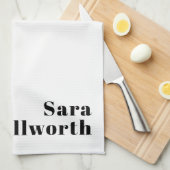 Retro Modern Minimal Name oder Geschäftsvorlage Geschirrtuch (Viertel Falte)