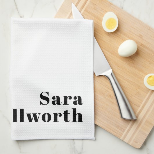 Retro Modern Minimal Name oder Geschäftsvorlage Geschirrtuch (Viertel Falte)