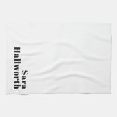 Retro Modern Minimal Name oder Geschäftsvorlage Geschirrtuch (Horizontal)