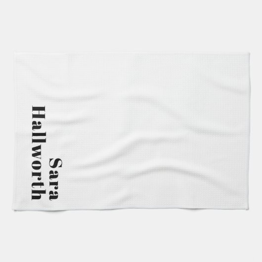 Retro Modern Minimal Name oder Geschäftsvorlage Geschirrtuch (Horizontal)