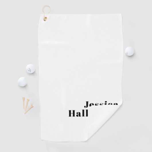Retro Modern Minimal Name oder Geschäftsvorlage Golfhandtuch (Insitu)