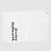 Retro Modern Minimal Name oder Geschäftsvorlage Golfhandtuch (Horizontal)