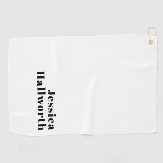 Retro Modern Minimal Name oder Geschäftsvorlage Golfhandtuch (Horizontal)