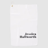 Retro Modern Minimal Name oder Geschäftsvorlage Golfhandtuch (Vorderseite)