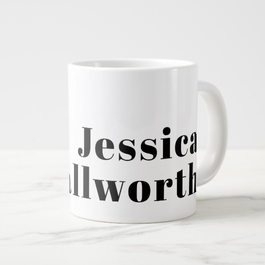 Retro Modern Minimal Name oder Geschäftsvorlage Jumbo-Tasse (Vorderseite Rechts)