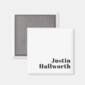 Retro Modern Minimal Name oder Geschäftsvorlage Magnet (Vorderseite/Rückseite)