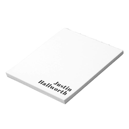 Retro Modern Minimal Name oder Geschäftsvorlage Notizblock (Rotiert)