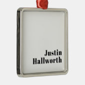 Retro Modern Minimal Name oder Geschäftsvorlage Ornament Aus Metall (Rechts)