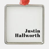 Retro Modern Minimal Name oder Geschäftsvorlage Ornament Aus Metall (Vorne)