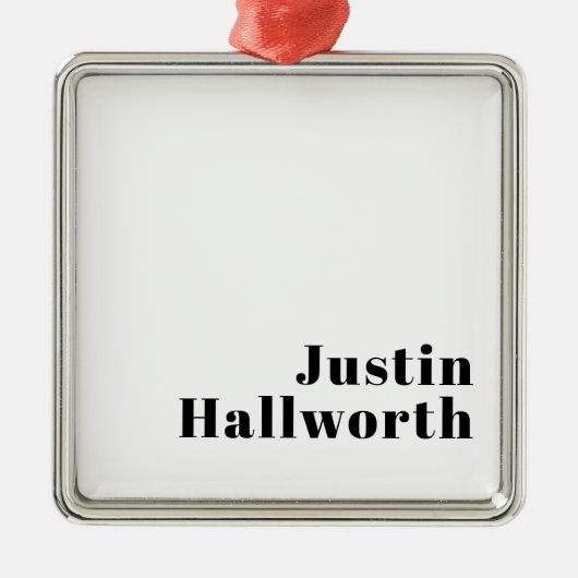 Retro Modern Minimal Name oder Geschäftsvorlage Ornament Aus Metall (Vorne)