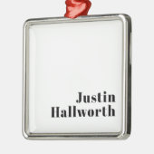 Retro Modern Minimal Name oder Geschäftsvorlage Ornament Aus Metall (Links)