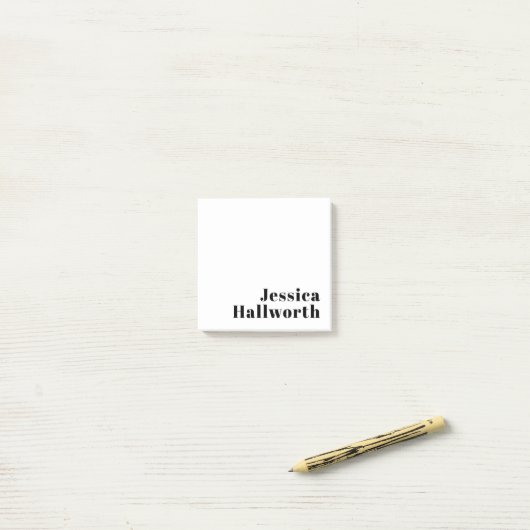 Retro Modern Minimal Name oder Geschäftsvorlage Post-it Klebezettel (Auf Schreibtisch)