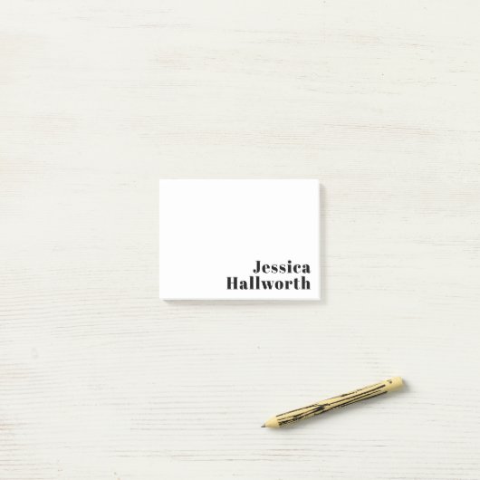 Retro Modern Minimal Name oder Geschäftsvorlage Post-it Klebezettel (Auf Schreibtisch)
