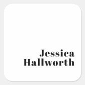 Retro Modern Minimal Name oder Geschäftsvorlage Quadratischer Aufkleber (Vorderseite)