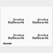 Retro Modern Minimal Name oder Geschäftsvorlage Rechteckiger Aufkleber (Blatt)