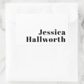 Retro Modern Minimal Name oder Geschäftsvorlage Rechteckiger Aufkleber (Tasche)