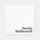 Retro Modern Minimal Name oder Geschäftsvorlage Serviette (Vorderseite)