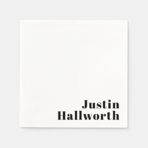 Retro Modern Minimal Name oder Geschäftsvorlage Serviette