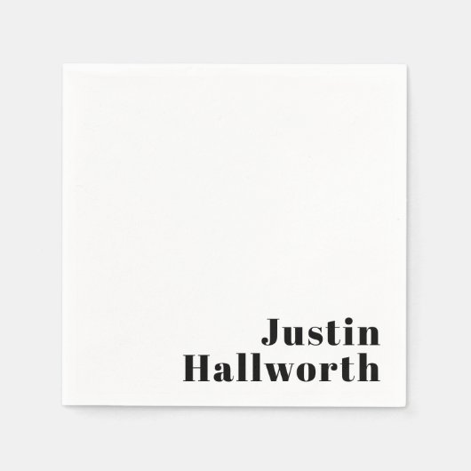 Retro Modern Minimal Name oder Geschäftsvorlage Serviette (Vorderseite)