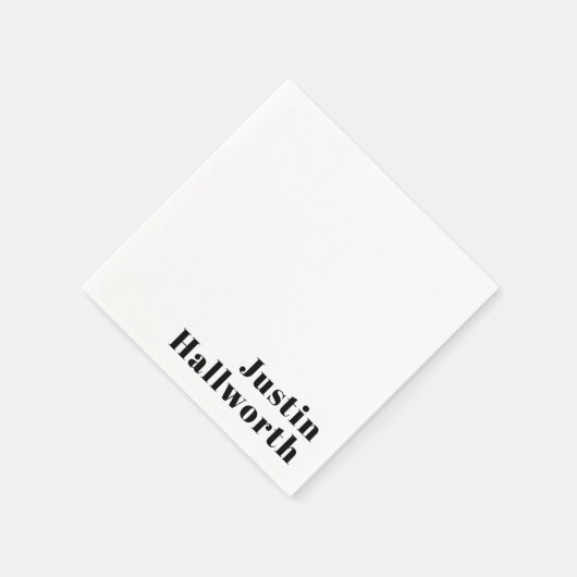 Retro Modern Minimal Name oder Geschäftsvorlage Serviette (Ecke)