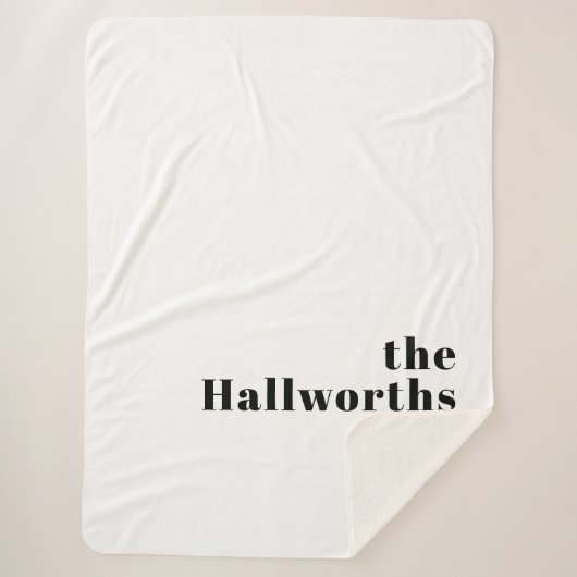 Retro Modern Minimal Name oder Geschäftsvorlage Sherpadecke (Vorderseite)