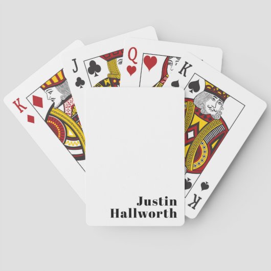 Retro Modern Minimal Name oder Geschäftsvorlage Spielkarten (Rückseite)