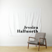 Retro Modern Minimal Name oder Geschäftsvorlage Wandteppich (Beispiel (Horizontal))