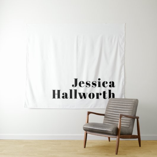 Retro Modern Minimal Name oder Geschäftsvorlage Wandteppich (Beispiel (Horizontal))