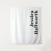 Retro Modern Minimal Name oder Geschäftsvorlage Wandteppich (Vorderseite)