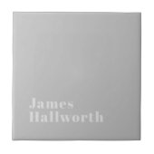 Retro Modern Minimalistischer Name (oder anderer T Fliese (Vorderseite)