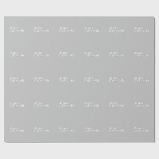 Retro Modern Minimalistischer Name (oder anderer T Geschenkpapier (Flach)