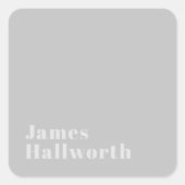 Retro Modern Minimalistischer Name (oder anderer T Quadratischer Aufkleber (Vorderseite)