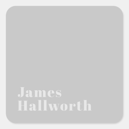 Retro Modern Minimalistischer Name (oder anderer T Quadratischer Aufkleber (Vorderseite)