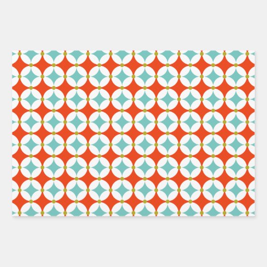 Retro Modern Mitte Jahrhunderts Geo Formen Muster  Geschenkpapier Set (Vorderseite 2)