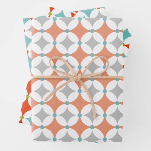Retro Modern Mitte Jahrhunderts Geo Formen Muster  Geschenkpapier Set (Beispiel)