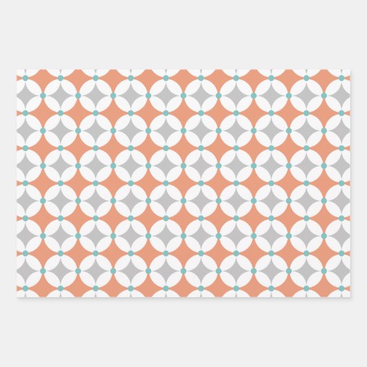 Retro Modern Mitte Jahrhunderts Geo Formen Muster Geschenkpapier Set (Vorderseite)