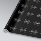 Retro Modern Name/s Editable Monogramm Schwarz & G Geschenkpapier