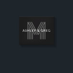 Retro Modern Name/s Editable Monogramm Schwarz & G Leinwanddruck<br><div class="desc">Stilvoll anpassbares Retro-modernes Monogramm, bearbeiten, wie Sie wollen!</div>