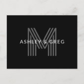 Retro Modern Name/s Editable Monogramm Schwarz & G Postkarte (Vorderseite)