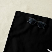 Retro Modern Name/s Editable Monogramm Schwarz & G Strandtuch (Beispiel)
