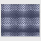 Retro Modern Navy Blue Ovals Geometrisches Muster Geschenkpapier (Flach)