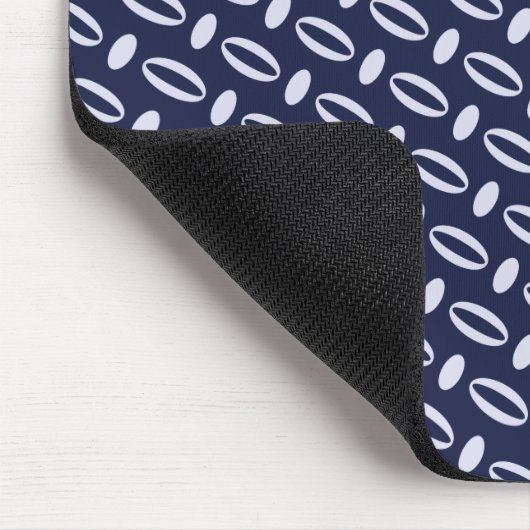 Retro Modern Navy Blue Ovals Geometrisches Muster Mousepad (Ecke)