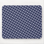 Retro Modern Navy Blue Ovals Geometrisches Muster Mousepad (Vorne)