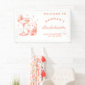 Retro Modern Orange Cocktail Bachelorette Banner (Insitu)