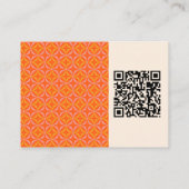 Retro Modern Orange Geometric Wedding RSVP QR Code Begleitkarte (Rückseite)