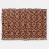 Retro Modern Orange Red Brown Hexagon Muster Decke (Vorderseite)